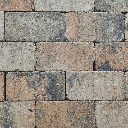 Antieke trommel betonstraatsteen 6 cm musselkalk