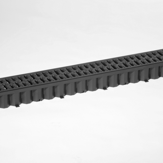 ACO Hexaline 2.0 gootelement + kunststof sleufrooster zwart 100 cm