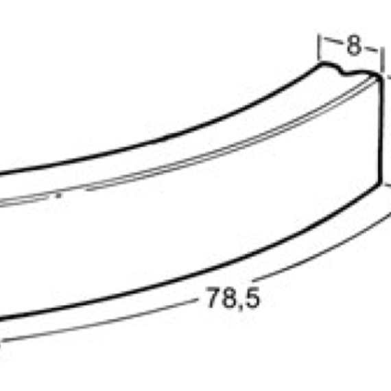 Opsluitband bocht 8x20x78,5 cm R=10 grijs