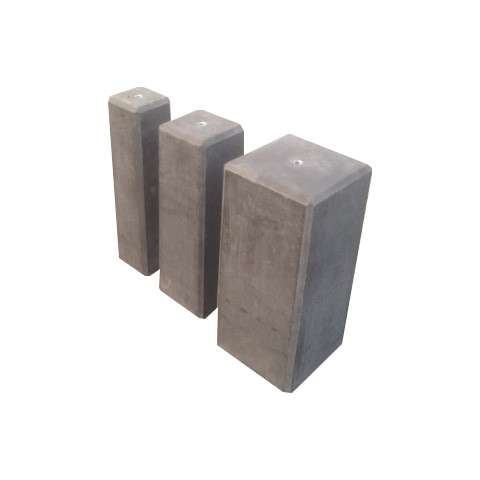 Betonpoer glad 12x12x50 cm zwart (1x schroefhuls M16)