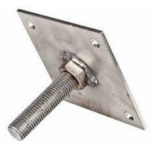 Stelplaat M16 10x10x0,3 cm + draadeind M16