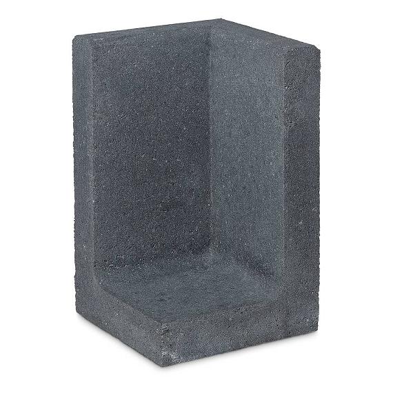 Betonnen L-hoekelement 40x40x60 zwart