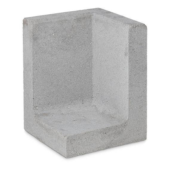 Betonnen L-hoekelement 40x40x60 grijs