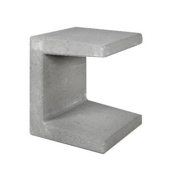 Betonnen U-element 40x40x50 grijs