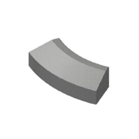 Geleideband 5/20x25x78.5 cm R=10 bocht uitwendig grijs visbek