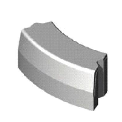 Trottoirband 18/20x25x78,5 cm R=1 bocht uitwendig grijs visbek