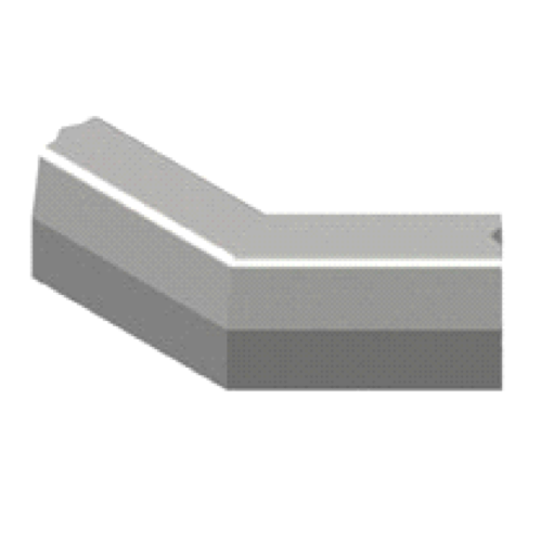Trottoirband 13/15x25 cm hoek 135 graden uitwendig grijs visbek