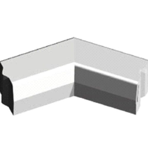 Trottoirband 18/20x25 cm hoek 135 graden inwendig grijs visbek