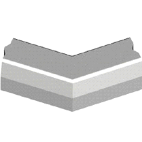 Trottoirband 18/20x25 cm hoek 135 graden uitwendig grijs visbek