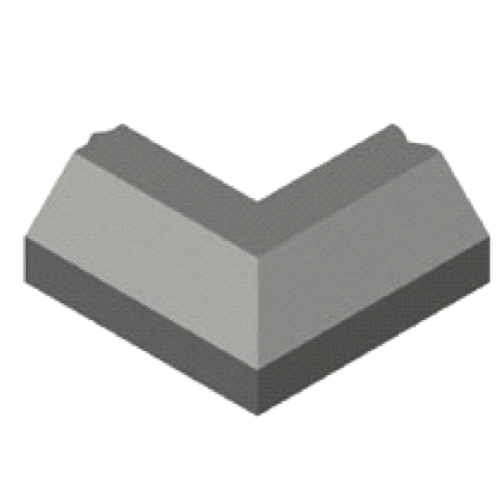 RWS Band 11,5/22,5x25x52,5 hoek 90 graden bocht uitwendig grijs visbek