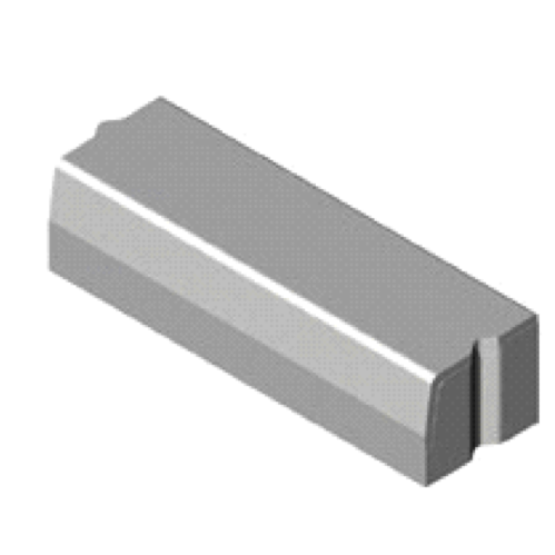 Trottoirband 28/30x25x100 cm recht grijs visbek