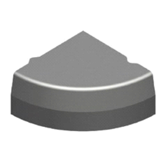 Trottoirband 18/20x25 cm hoekblok uitwendig zwart visbek