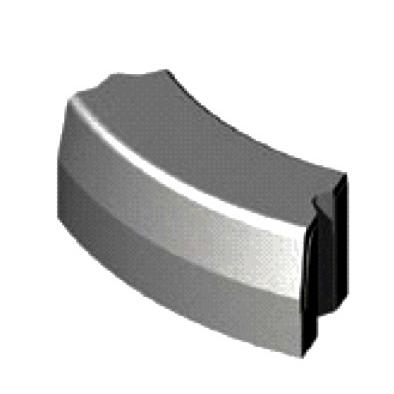 Trottoirband 18/20x25x78,5 cm R=3 bocht uitwendig zwart visbek