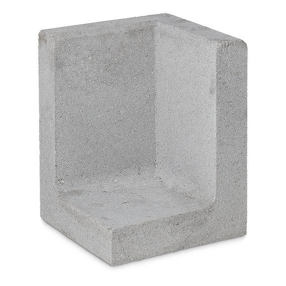 Betonnen L-hoekelement 50x50x120 grijs