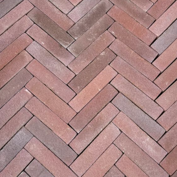 Nieuwe gebakken Lingeformaat Bruin rood (hoogkant / 68 stuks per m²)