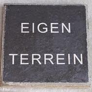 Teksttegel 30x30x6 cm zwart/wit Eigen Terrein