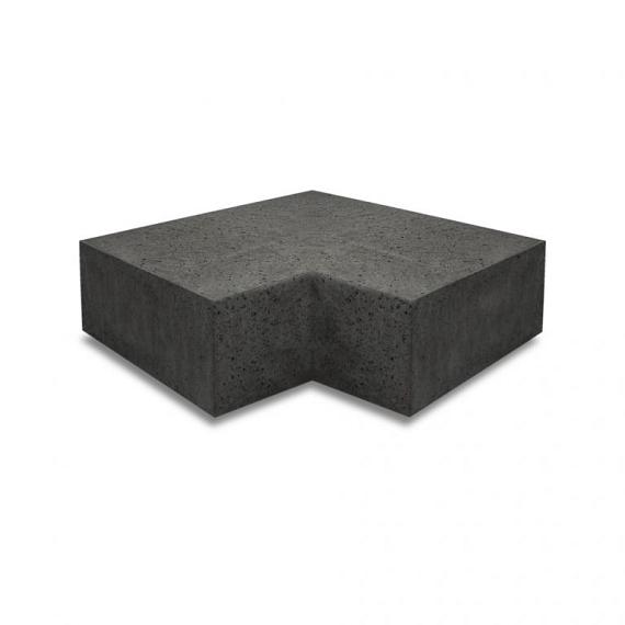 Oud Hollandse hoekstuk traptreden 90° buiten 37x15 carbon