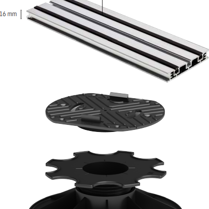 Structusol aluminium profiel ST16 lengte 2,4 m met rubber profiel