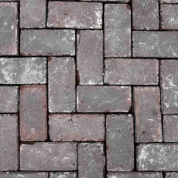 Oude gebakken keiformaten Bylands rood-paars plat (op pallets)
