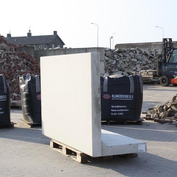 Profi- Keerwand grijs 130 cm hoog, 199 cm Lang, ca.79-85 cm voet