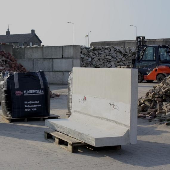 Profi- Keerwand grijs 105 cm hoog, 199 cm Lang, ca.64-70 cm voet