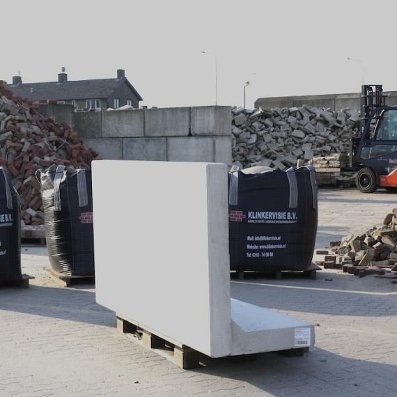Profi- Keerwand grijs 105 cm hoog, 199 cm Lang, ca.64-70 cm voet