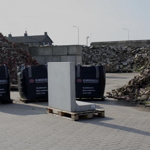 Profi- Keerwand grijs 105 cm hoog, 49 cm Lang, ca.64-70 cm voet