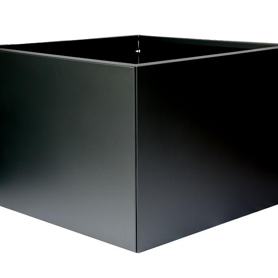 Bloembak vlak poedercoat grafiet zwart 90x90x60