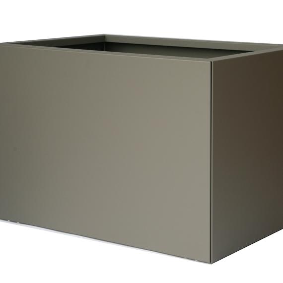 Bloembak vlak poedercoat taupe 60x90x60