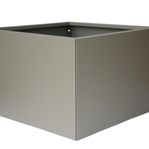 Bloembak vlak poedercoat taupe 90x90x60