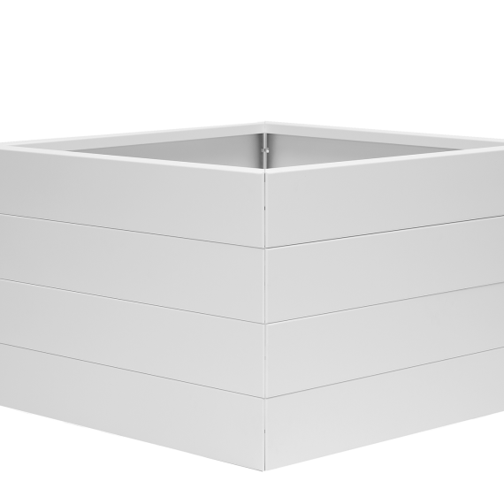 Bloembak poedercoat wit 120x120x56