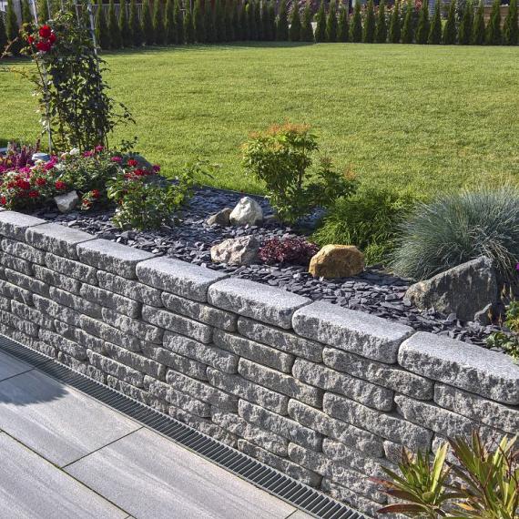 Graniwall grey rockface 40x16x8cm