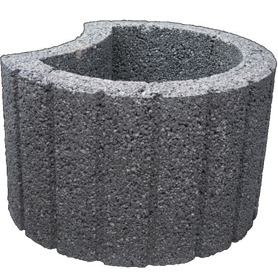 Cirkelflor groot zwart 48x38x30cm