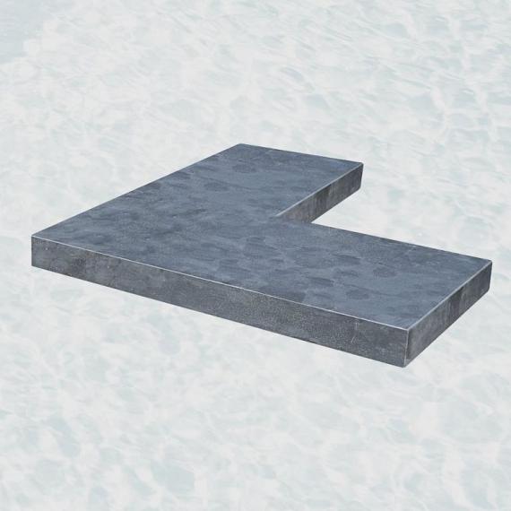 Vijverr. blue moon hon. linea 100x15x3 cm. Gezoet met facet