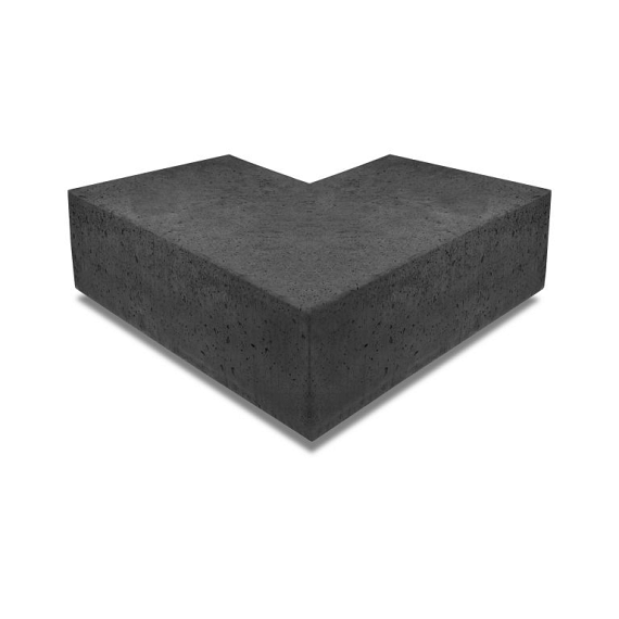 Oud Hollandse hoekstuk traptreden 90° buiten 40x20 carbon