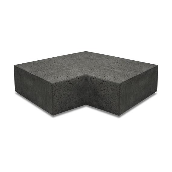 Oud Hollandse hoekstuk traptreden 90° binnen 40x20 carbon