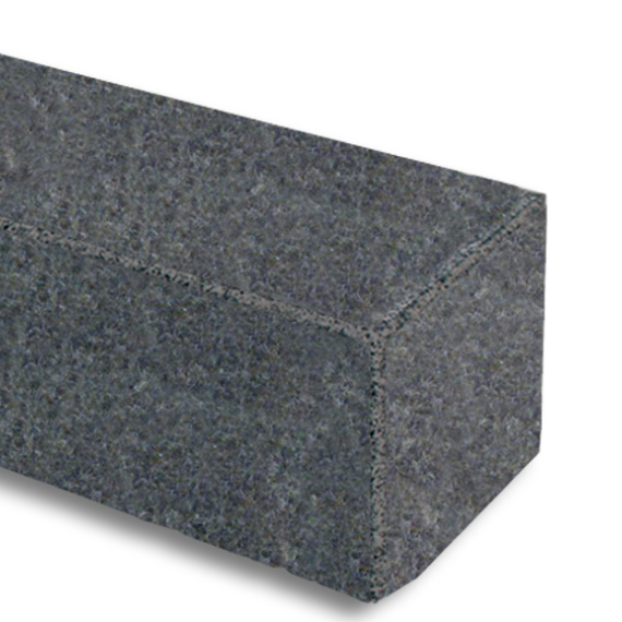Gabbro stapelblokken 12x12x250 cm gezaagd, gevlamd met facet