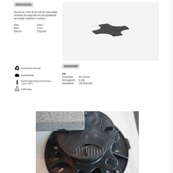 Solidor passtuk EPDM volrubber 2 mm