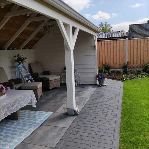 Patio betonstraatsteen 8 cm black TOP mini facet komo
