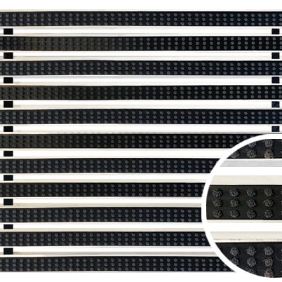 Mat schoonl 75x50x2 CM alum rubber zwa.
