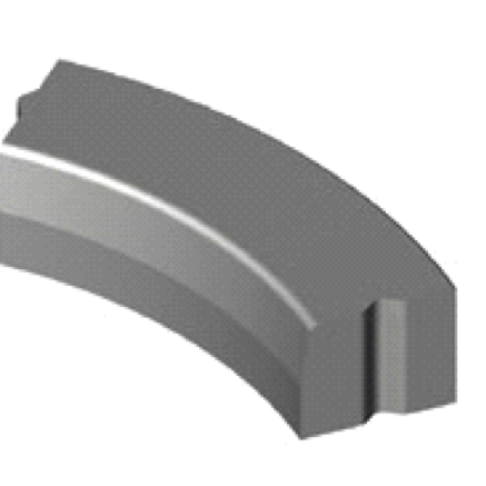 Trottoirband 28/30x25x78,5 cm R=6 bocht inwendig grijs visbek
