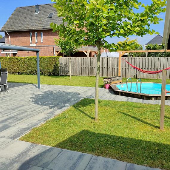 Patio square 60x60x4 cm nero/grey