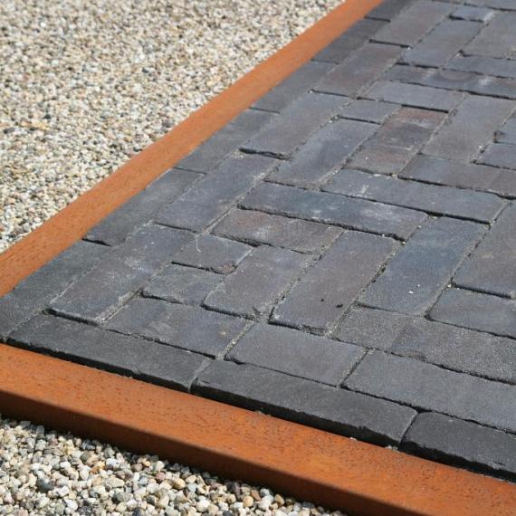 U-profiel ongelijkzijdig opsluitband 5cm corten 300x5,1x20,8x5,4