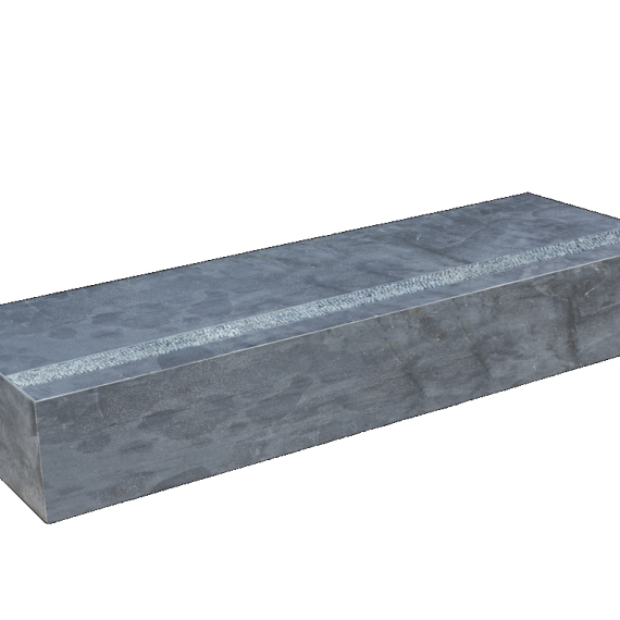 Traptrede blue moon antislip 15x35x100 cm. Gezoet met facet + antislipstrook
