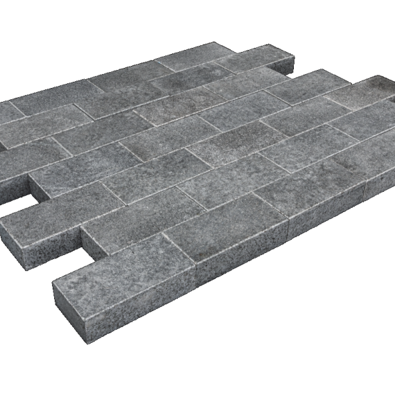 Pacific piazzo waterjet linea 20x10x5 cm. gevlamd. gewaterstraald. geborsteld + facet
