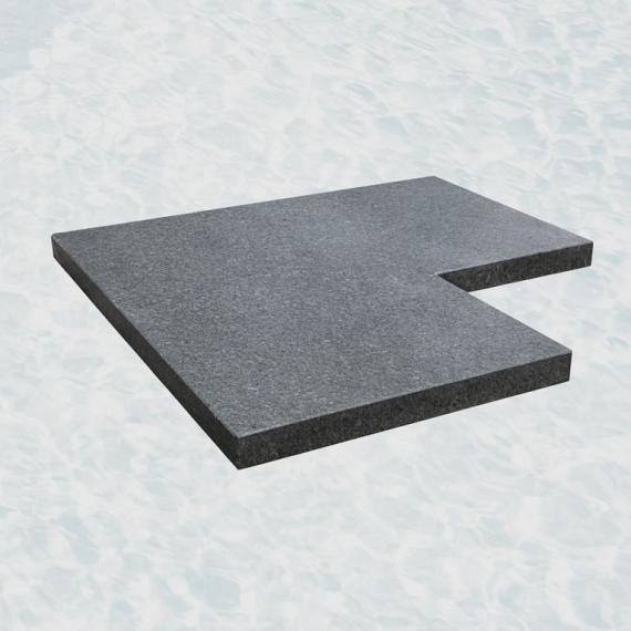 Hoek vijver pacific waterjet 50/20x50/20x3 cm. en geborsteld