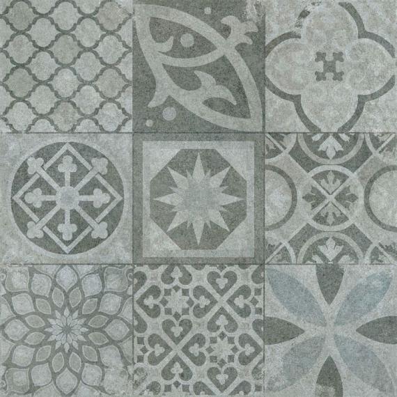 Keramische tegel Denver Grey Decor Dark 60x60x3 cm