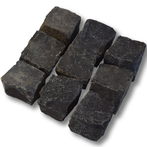 Basalt kinderkoppen 6x8 cm rustiek losgestort