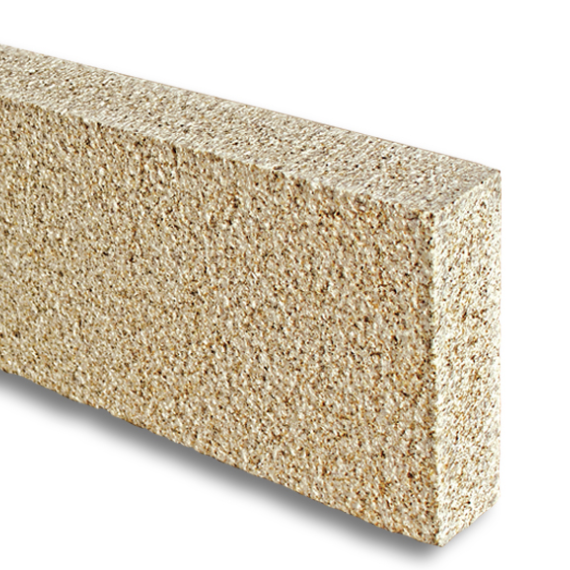 Graniet opsluitband 7x30x100 cm gezaagd, gehamerd met facet
