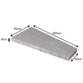 Schellevis oud hollandse trapezium 120x60/30x8 cm grijs